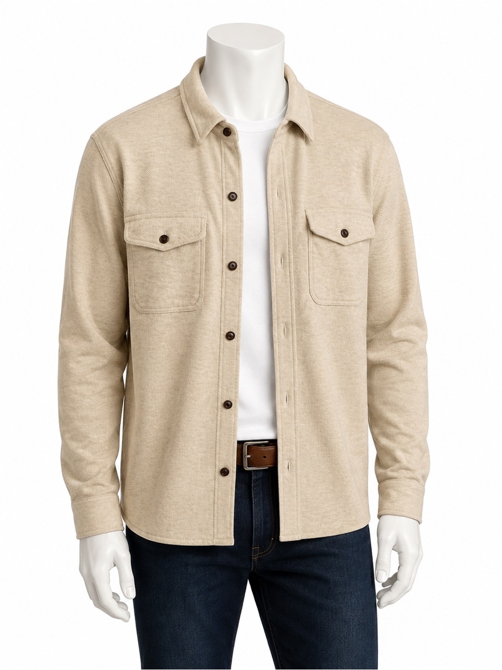 J.Crew Men’s Textured Button-Front Shirt Jacket / Cardigan – Size Large